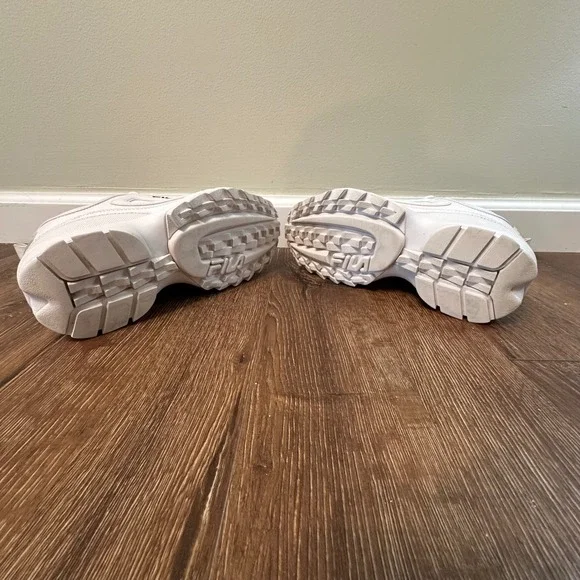 Fila Disruptor White Leather Chunky Sneakers Size 10 Athletic Walking - Picture 6 of 9